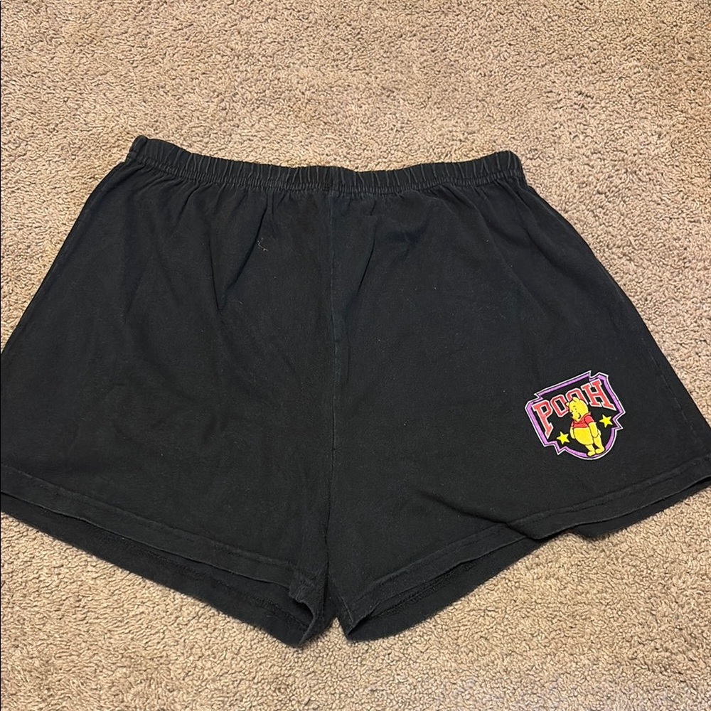 POOH Women's Black Athletic Shorts